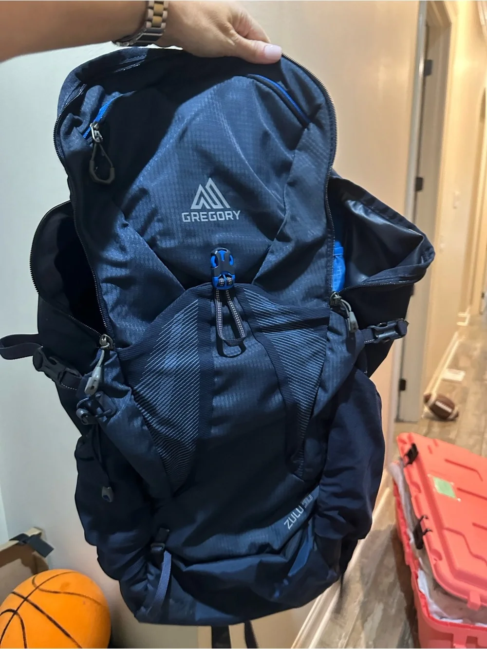 Gregory navy and blue men’s hiking backpack